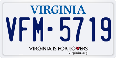 VA license plate VFM5719