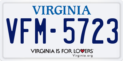VA license plate VFM5723