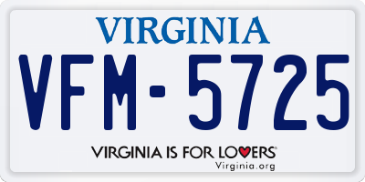 VA license plate VFM5725