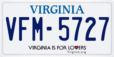 VA license plate VFM5727
