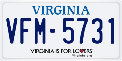 VA license plate VFM5731