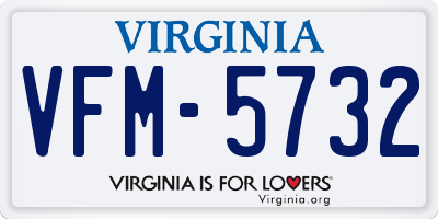 VA license plate VFM5732