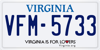 VA license plate VFM5733
