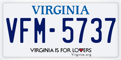 VA license plate VFM5737
