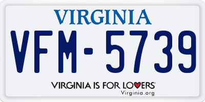 VA license plate VFM5739