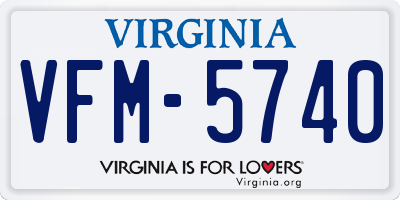 VA license plate VFM5740