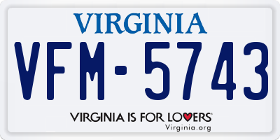 VA license plate VFM5743