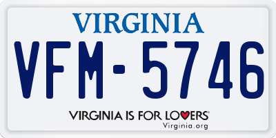 VA license plate VFM5746
