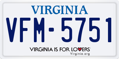 VA license plate VFM5751