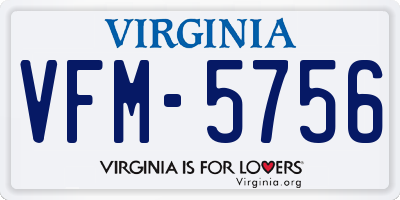 VA license plate VFM5756