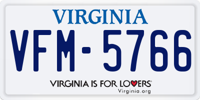 VA license plate VFM5766