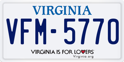 VA license plate VFM5770