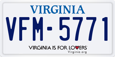 VA license plate VFM5771