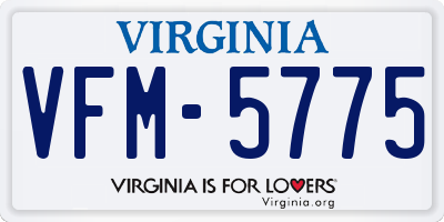 VA license plate VFM5775