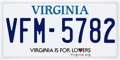 VA license plate VFM5782