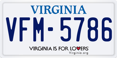 VA license plate VFM5786
