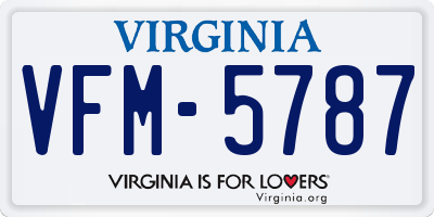 VA license plate VFM5787