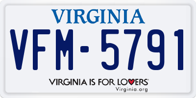 VA license plate VFM5791