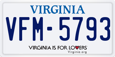 VA license plate VFM5793