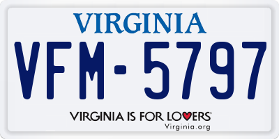 VA license plate VFM5797