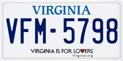 VA license plate VFM5798