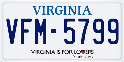 VA license plate VFM5799
