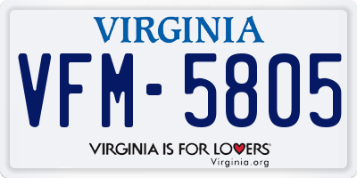 VA license plate VFM5805