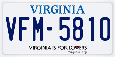 VA license plate VFM5810