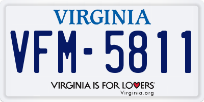 VA license plate VFM5811