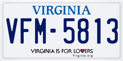 VA license plate VFM5813