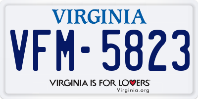 VA license plate VFM5823
