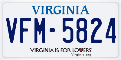 VA license plate VFM5824