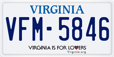 VA license plate VFM5846