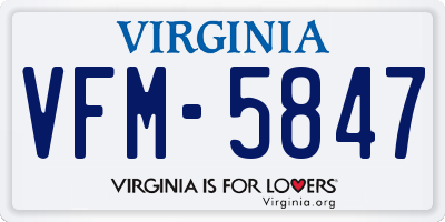 VA license plate VFM5847