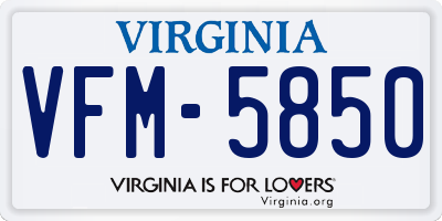 VA license plate VFM5850