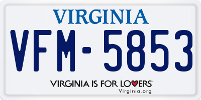 VA license plate VFM5853