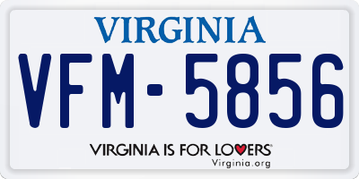 VA license plate VFM5856