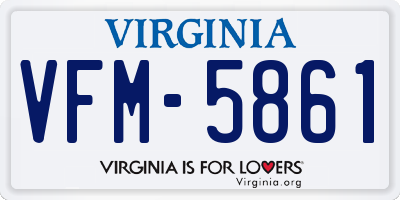 VA license plate VFM5861