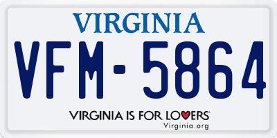 VA license plate VFM5864
