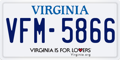 VA license plate VFM5866
