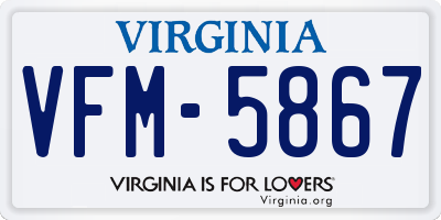 VA license plate VFM5867
