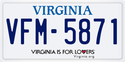 VA license plate VFM5871