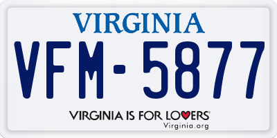 VA license plate VFM5877