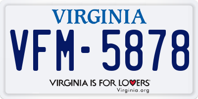 VA license plate VFM5878