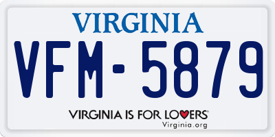 VA license plate VFM5879