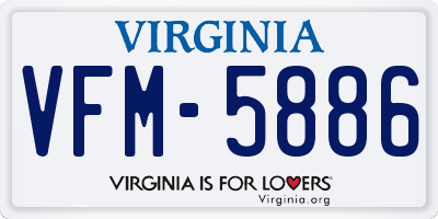 VA license plate VFM5886