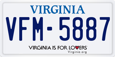 VA license plate VFM5887