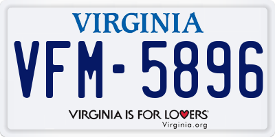 VA license plate VFM5896