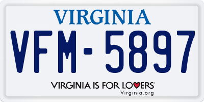 VA license plate VFM5897
