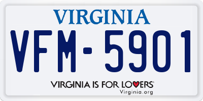 VA license plate VFM5901